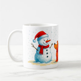 Taza De Café Funny Snowman and Dog Winter