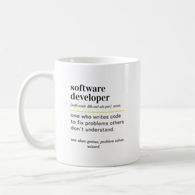 Taza De Café Funny Software Developer Definition Gift (Izquierda)