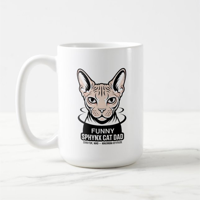 Taza De Café Funny Sphynx Cat Dad Vector Art (Izquierda)
