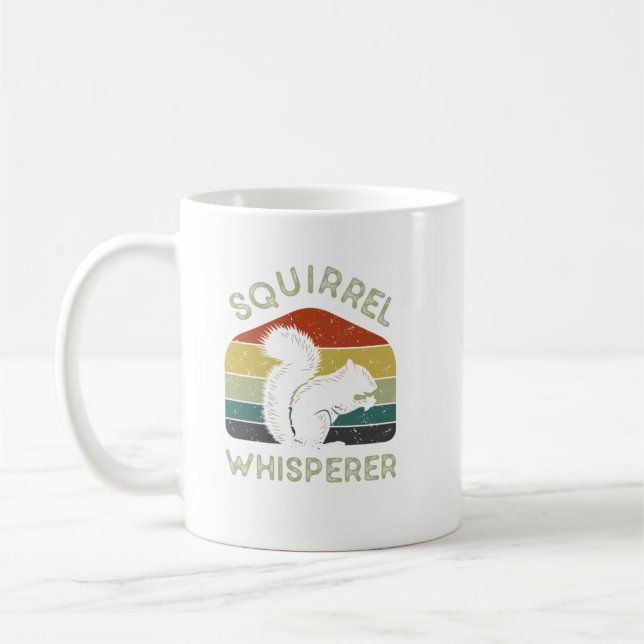 Taza De Café Funny Squirrel Mascota de arte Squirrel Lover. Per (Izquierda)
