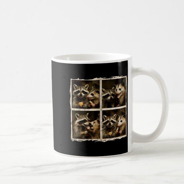 Taza De Café Funny Ssum And Raccoon Photobooth Selfie Trash Fer (Derecha)
