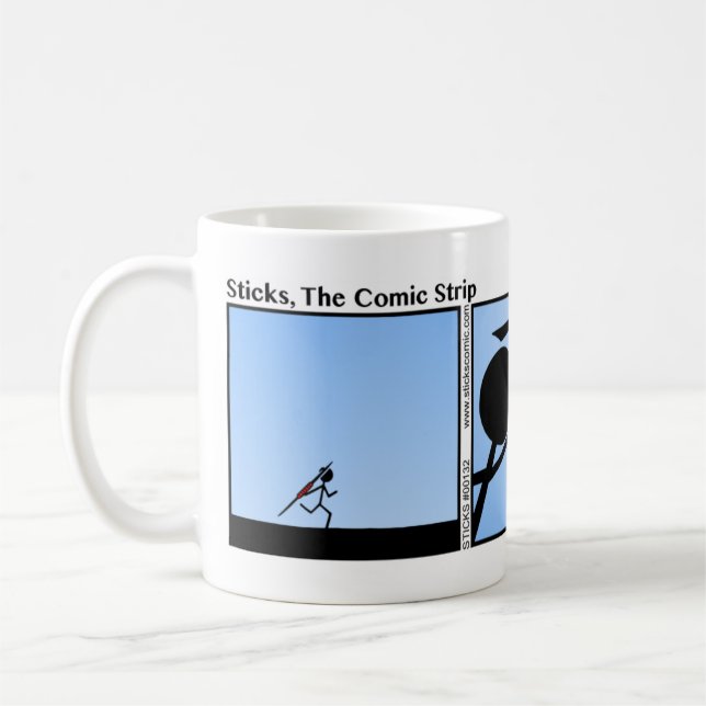 Taza De Café Funny Stickman Javelin Mug (Izquierda)