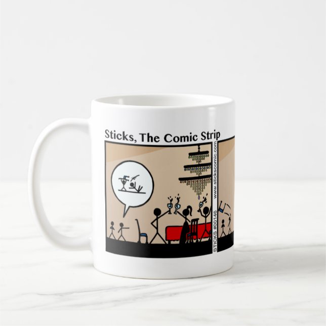 Taza De Café Funny Stickman sacó la silla Mug (Izquierda)