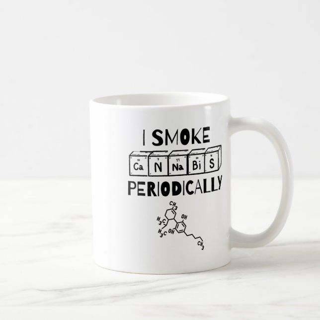 Taza De Café Funny Stoner Day Periodic Table Science Thc  (Derecha)