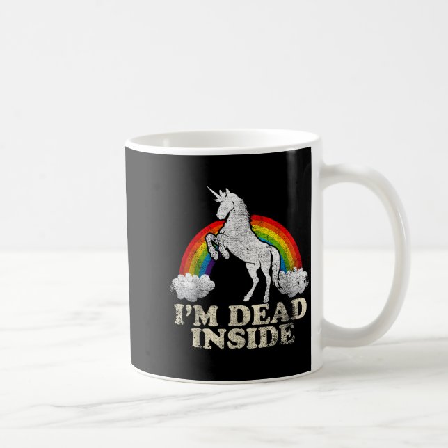 Taza De Café Funny Stuff - Unicorn I'm Dead Inside Sarcastic De (Derecha)