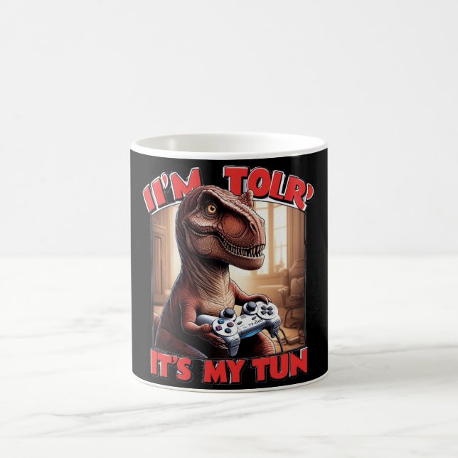 Taza De Café Funny T-Rex Gamer Quote Design (Centro)