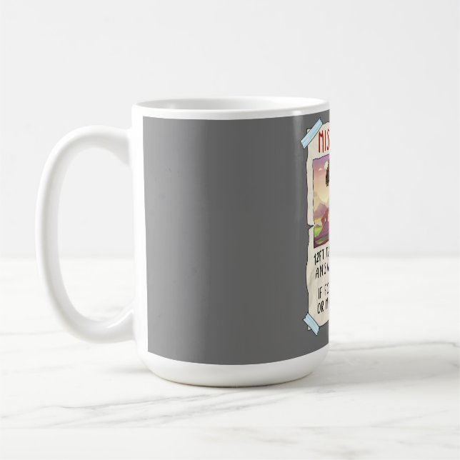 Taza De Café Funny T Rex Tshirt, Funny Missing Pet Tee, Dinosau (Izquierda)