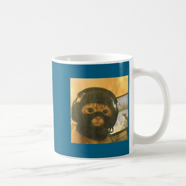 Taza De Café Funny Tactical Gamer Cat Meme Graphic  (Derecha)