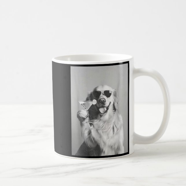Taza De Café Funny Tail Dog Golden Retriever With Sungles Marti (Derecha)