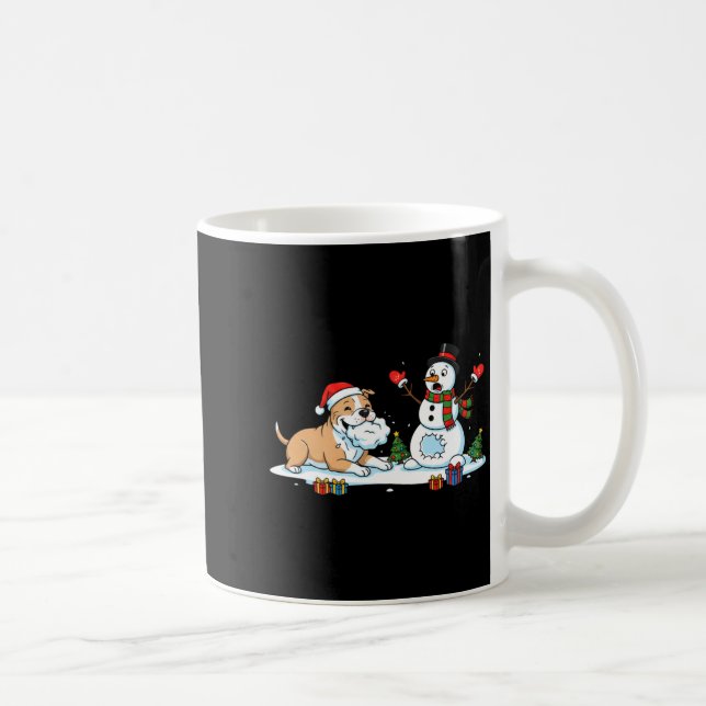 Taza De Café Funny Tbull Snowman Christmas Tree Xmas Womens Men (Derecha)