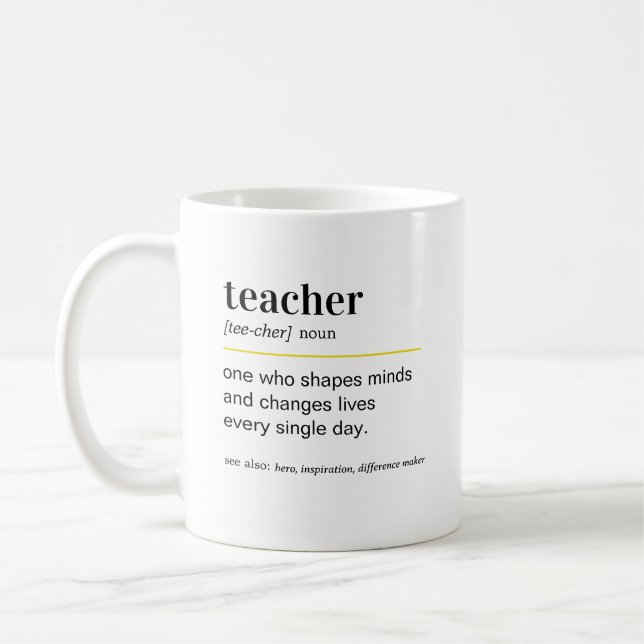 Taza De Café Funny Teacher Definition Gift (Izquierda)