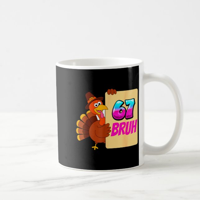 Taza De Café Funny Thanksgiving 67 Baseball Drip Gobble Turkey  (Derecha)