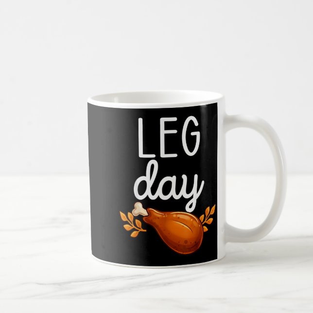 Taza De Café Funny Thanksgiving Leg Day Family Matching Turkey  (Derecha)