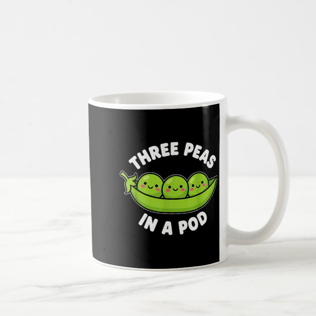 Taza De Café Funny Three Peas In A D Cute Kawaii  (Derecha)