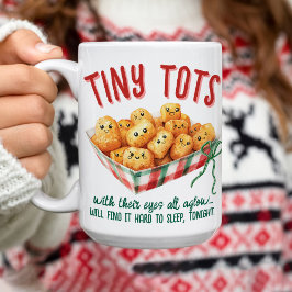 Taza De Café Funny Tiny Tater Tots Watercolor Plaid Christmas