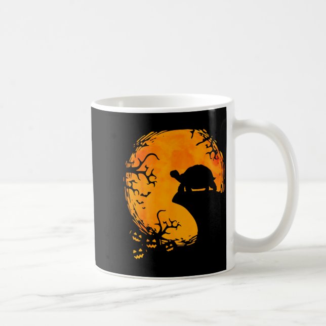 Taza De Café Funny Tortoise Halloween Silhouette Soky Tortoise  (Derecha)
