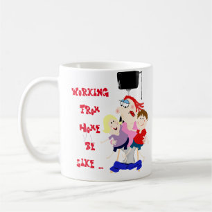 Taza De Café Funny Trabajando Desde Casa Con Niños Mamá Mug
