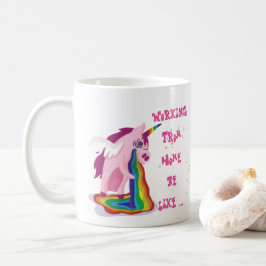 Taza De Café Funny Trabajando Desde Casa Mug Unicorn Madness