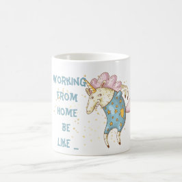 Taza De Café Funny Trabajando Desde Casa Mug Unicorn Madness