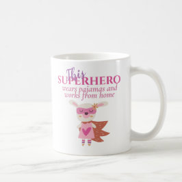 Taza De Café Funny Trabajando Desde Casa Superhéroe Usa Pajamas