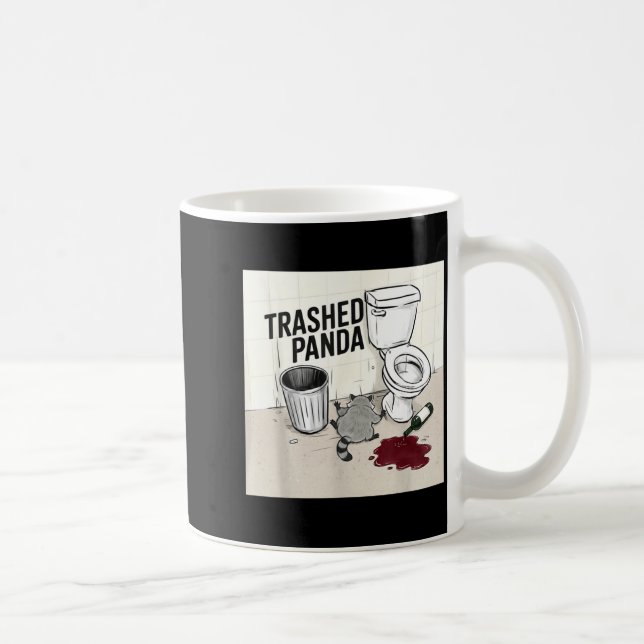 Taza De Café Funny Trashed Panda Racoon Gets Drunk  (Derecha)