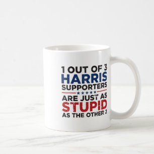 Taza De Café Funny Trump 1 de 3 partidarios de Kamala Harris