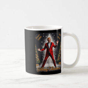 Taza De Café Funny Trump baila Papá Noel Navidades Navidad Paja