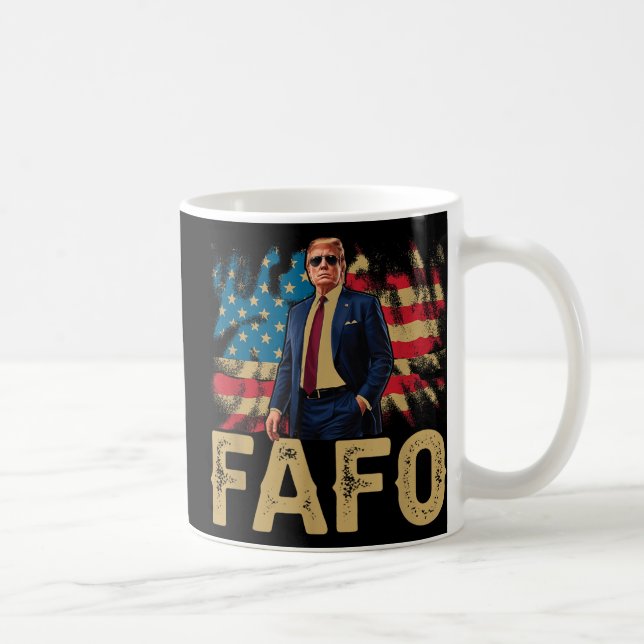 Taza De Café Funny Trump Fafo, Y2k Fafo Trump Bandera Americana (Derecha)