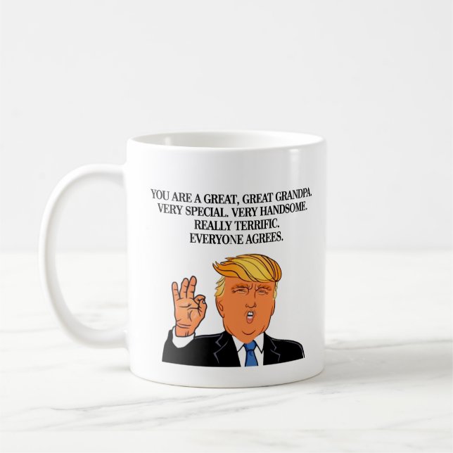 Taza De Café Funny Trump Happy Grandpa Day Birthday Coffee Mug (Izquierda)