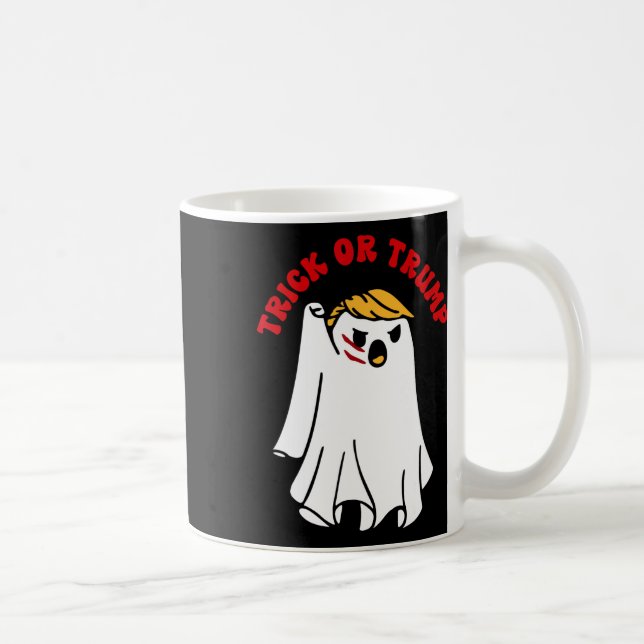 Taza De Café Funny Trump o Trump en la lucha contra el fantasma (Derecha)