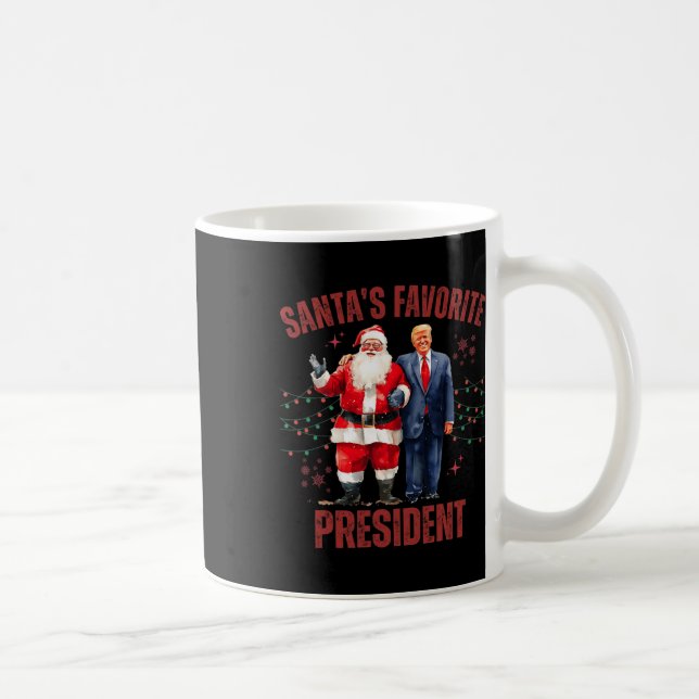 Taza De Café Funny Trump X, el presidente favorito de Santa Cla (Derecha)