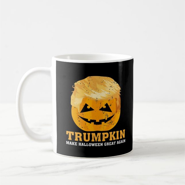Taza De Café Funny Trumpkin vuelve a hacer grande a Halloween (Izquierda)