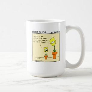 Taza De Café Funny Tulips Amarillo Best Buds Mom Personalizado