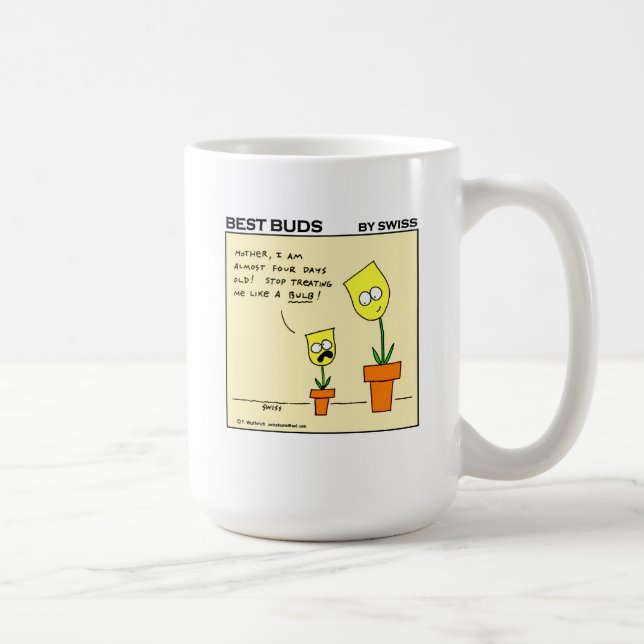 Taza De Café Funny Tulips Amarillo Best Buds Mom Personalizado (Derecha)