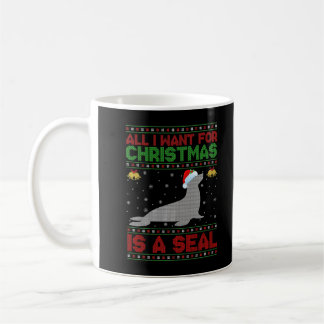 Taza De Café Funny Ugly All I Want For Christmas Is A Seal Prem