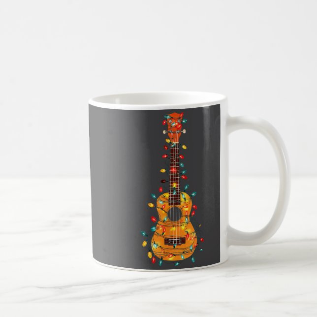 Taza De Café Funny Ukulele Christmas Graphics Lights Lover Play (Derecha)