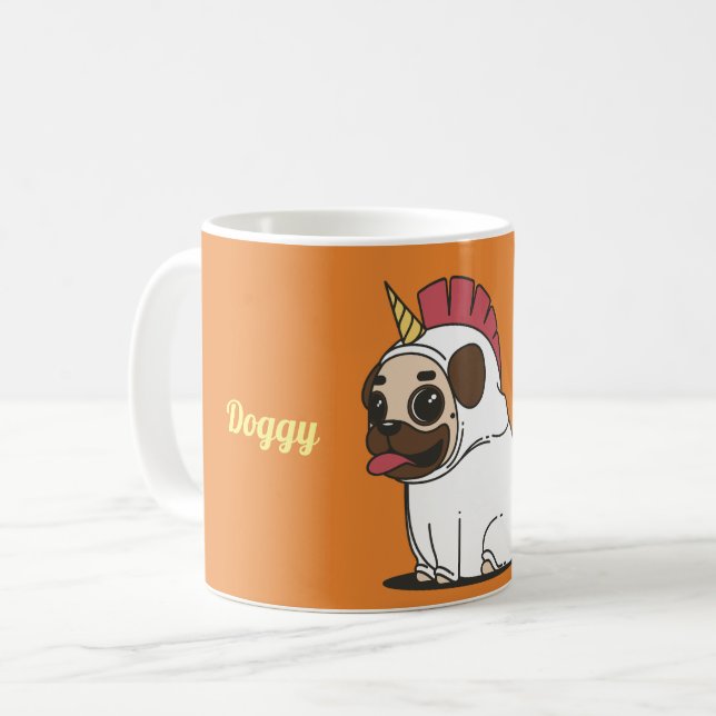 Taza De Café Funny Unicorn personalizar - Doggycorn (Anverso izquierdo)