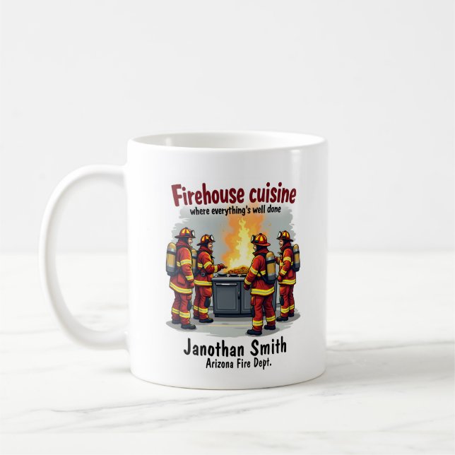 Taza De Café Funny Unique Cooking Firefighter  (Izquierda)