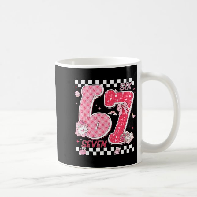 Taza De Café Funny Valentine 67 Six Seven Meme Nk Bow Boy Girl  (Derecha)