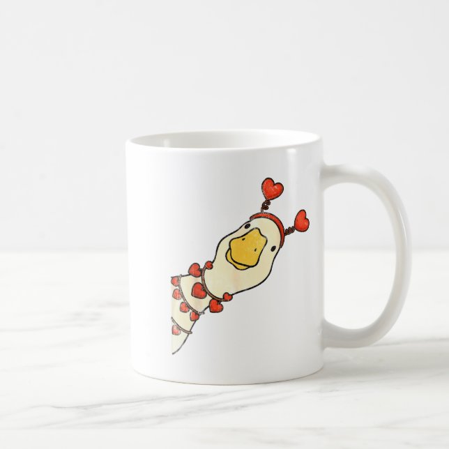 Taza De Café Funny Valentine Silly Gooses Duck Heart Love Match (Derecha)