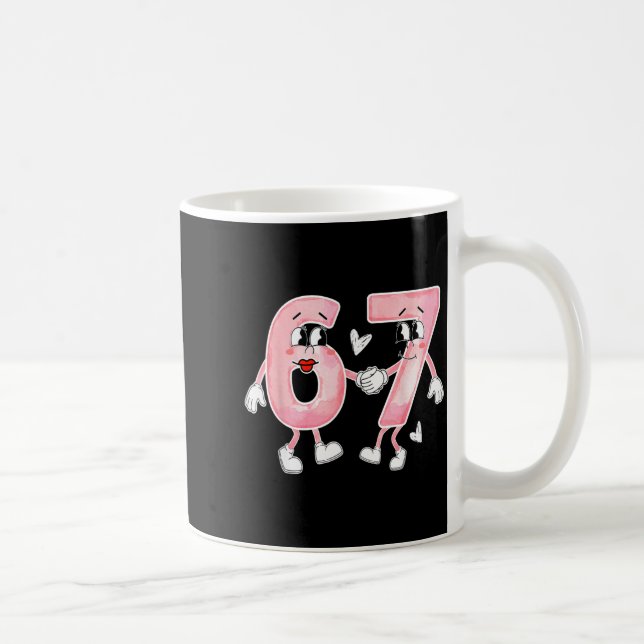 Taza De Café Funny Valentine's Day 6 7 Six Seven Meme Valentine (Derecha)