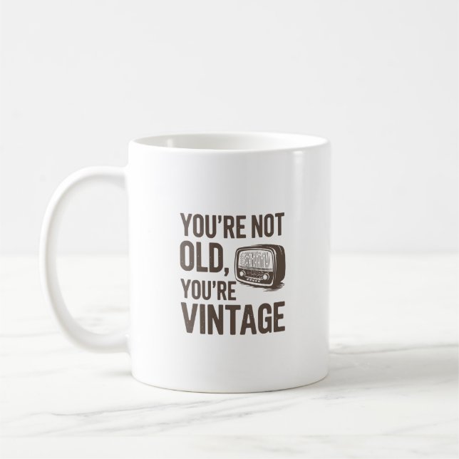 Taza De Café Funny Vintage Birthday (Izquierda)