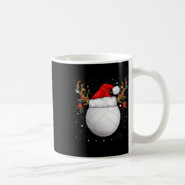 Taza De Café Funny Volleyball Santa Hat Navidades Holiday Reind (Derecha)