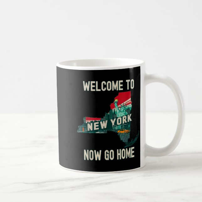 Taza De Café Funny Welcome To New York Retro Design, Funny New  (Derecha)
