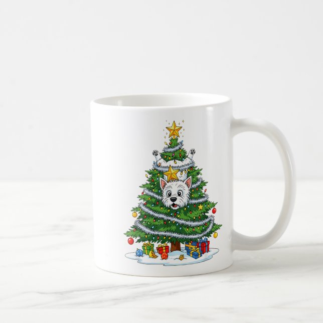 Taza De Café Funny West Highland White Terrier Dog Christmas Tr (Derecha)