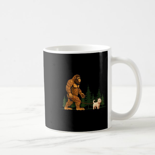 Taza De Café Funny West Highland White Terrier Westie Bigfoot D (Derecha)