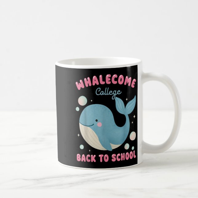 Taza De Café Funny Whalecom Regresa A La Escuela Universitaria  (Derecha)