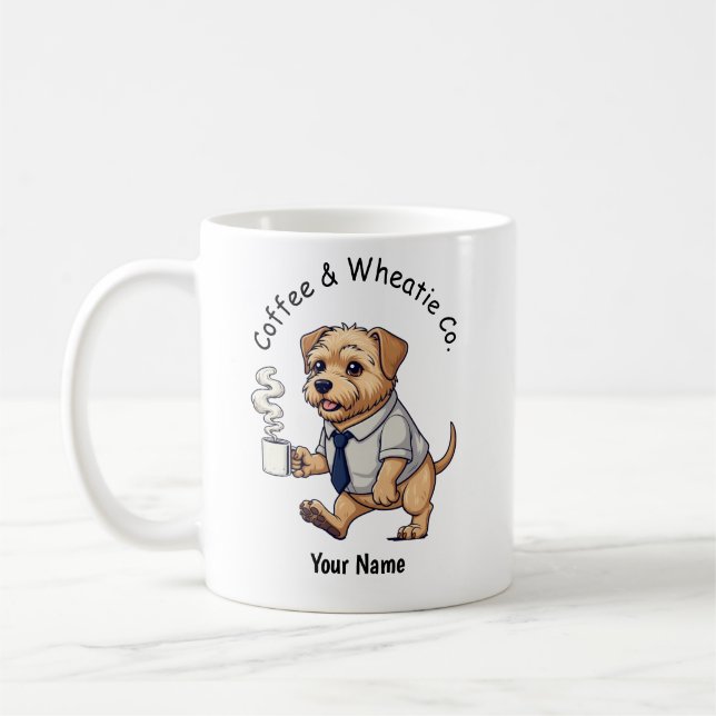 Taza De Café Funny Wheaten Terrier Business Suit Coffee  (Izquierda)