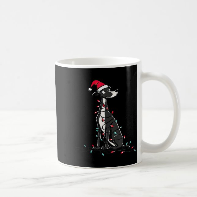 Taza De Café Funny Whippet Christmas Graphics Dog Lights Lover  (Derecha)