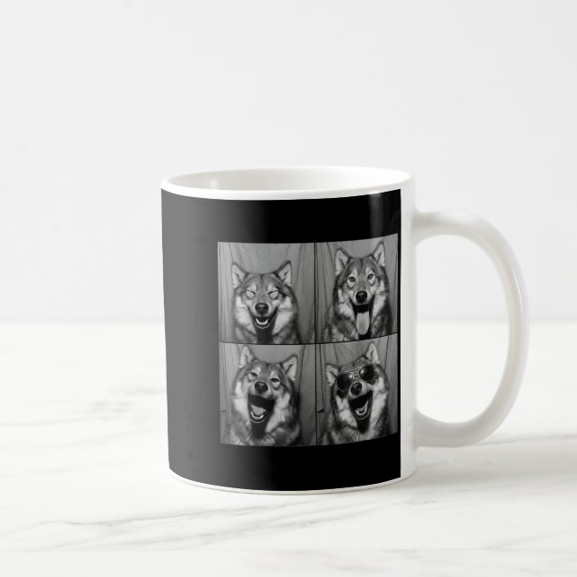 Taza De Café Funny Wolf Photo Booth Sungles Dog  (Derecha)